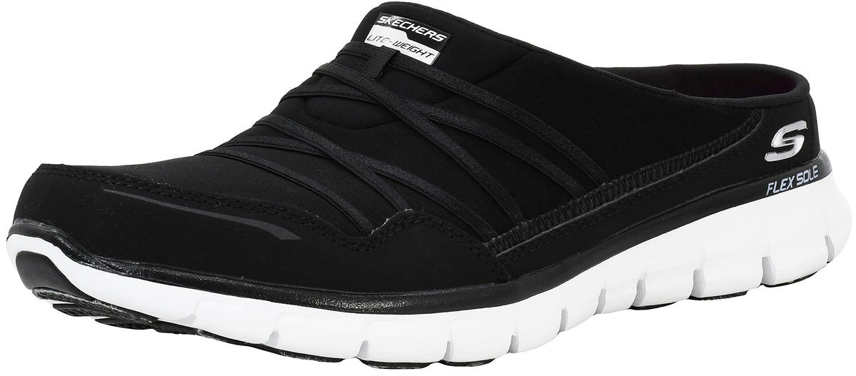 Skechers Sport Women's Air Streamer Black/White Slip-On Mule 9 M US