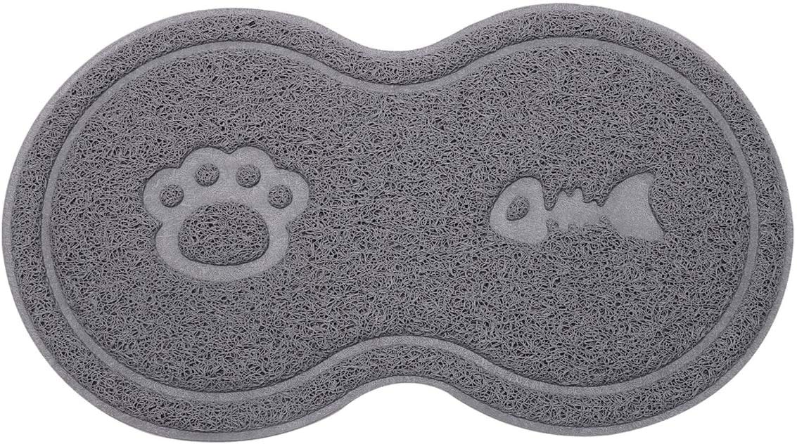 Pet Feeding Mat, Feeding Bowl Mat Waterproof Non-slip Pet Food PVC Mat for Cats and Dogs