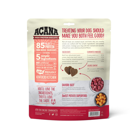 ACANA High Protein Biscuits Dog Treats, Crunchy Beef Liver Recipe, 9oz