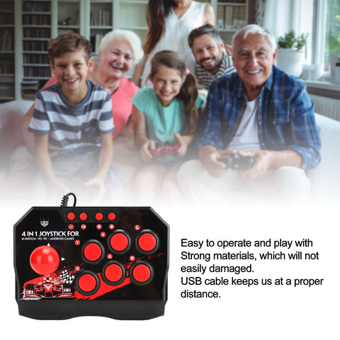 Arcade Fight Stick Wired Arcade Joystick PC Street Fight Controller Arcade Games Accessories for Switch/PC/PS3