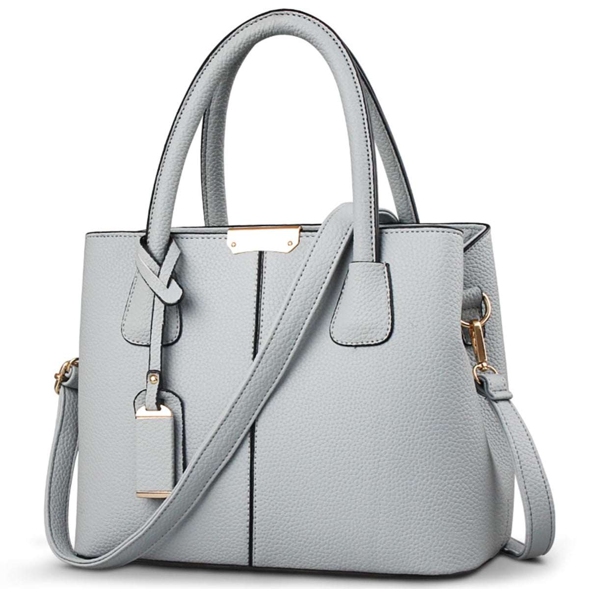 FOLOVEYA Fashion Women Handbags Elegant Designer Ladies Top Handle Bag Satchel Shoulder Bags Crossbody Bag PU Leather Female Tote Bag for Work Travel Dating Shopping Light Gray
