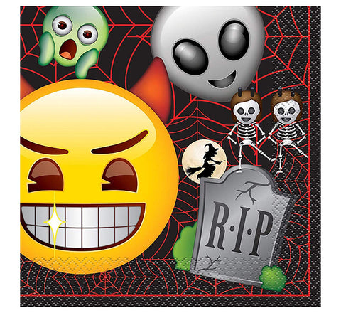 Halloween Emoji Luncheon Paper Napkins - 6.5" x 6.5", 16 Pcs