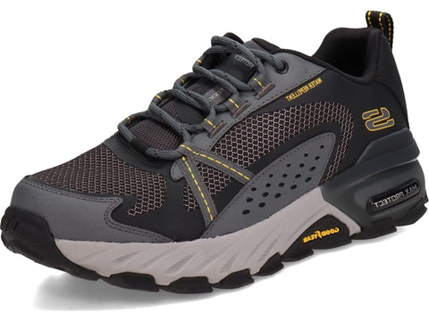 Skechers Men's Max Protect Lace-up Sneaker Oxford, Black/Charcoal, 10.5