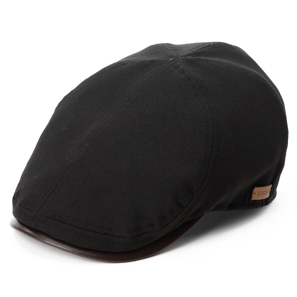 Comhats Mens Flat Duckbill Hat English Irish Newsboy Driver Cap Spring Summer Hat Black M/L
