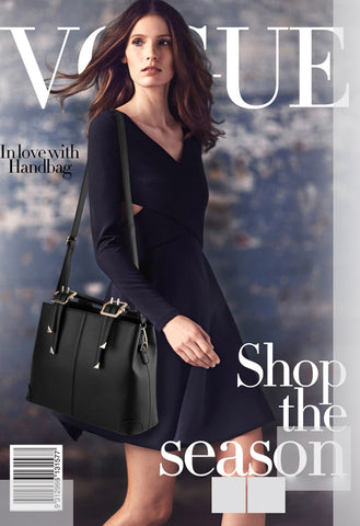NICOLE&DORIS Women Handbag Fashion Style Handbag Casual Shoulder Bag Cross-Body Work Bag Purse for Ladies Black