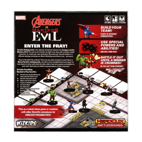 Marvel HeroClix Battlegrounds: Avengers vs Masters of Evil Game | 10 Miniatures