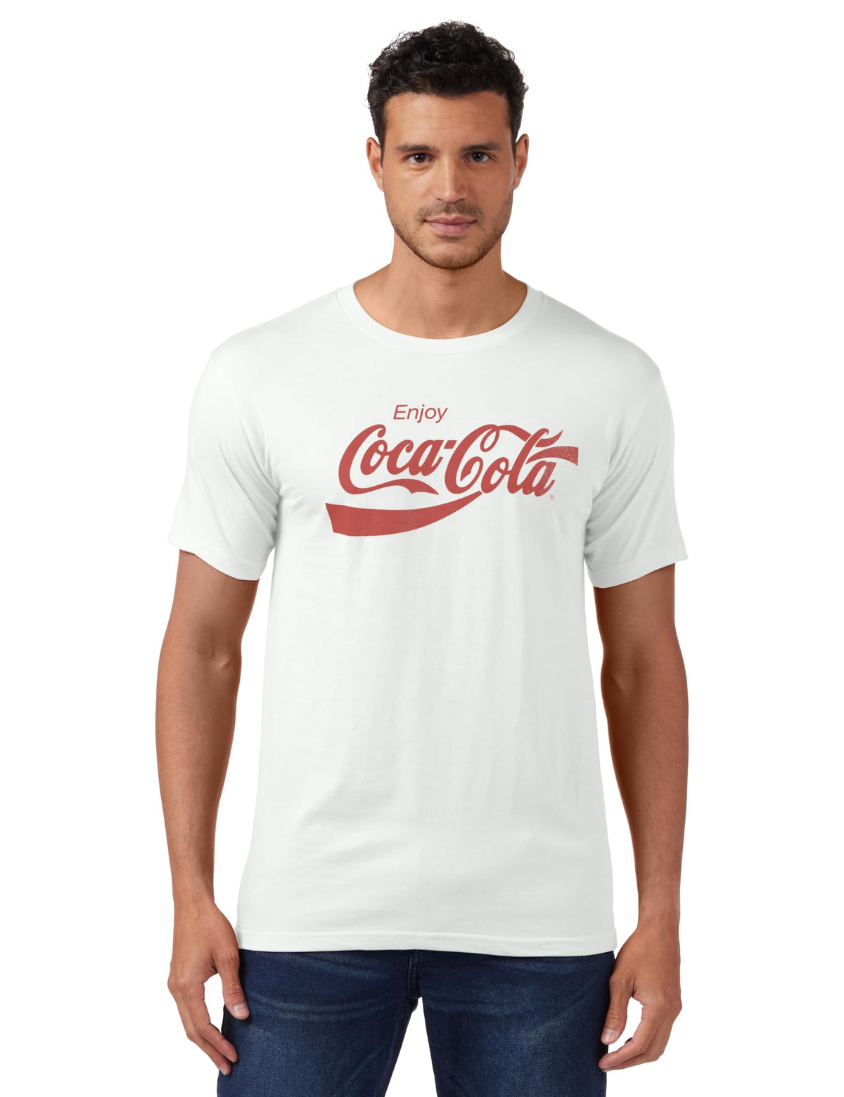 Coca-Cola Men's Eighties Coke Short Sleeve T-Shirt, White, X-Large