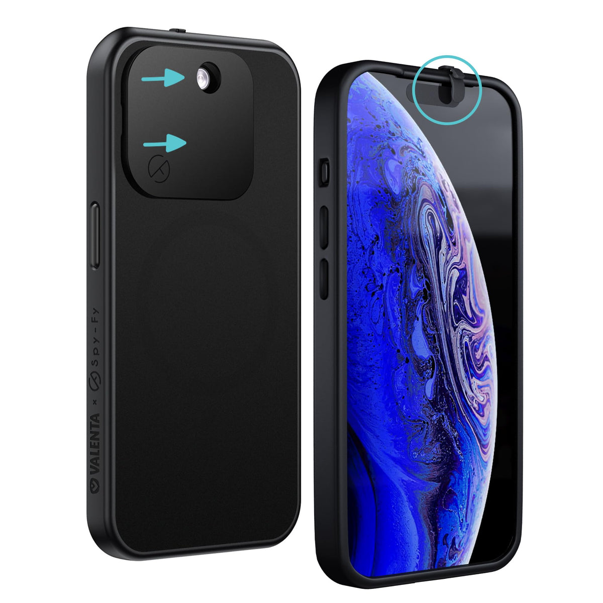 Spy-Fy Privacy Case Compatible with iPhone 15 Pro Max with Camera Covers Front and Rear | Magsafe compatible and Kickstand | Protect Your Privacy | 6-Foot Drop Proof | 6,7 Inch |Black