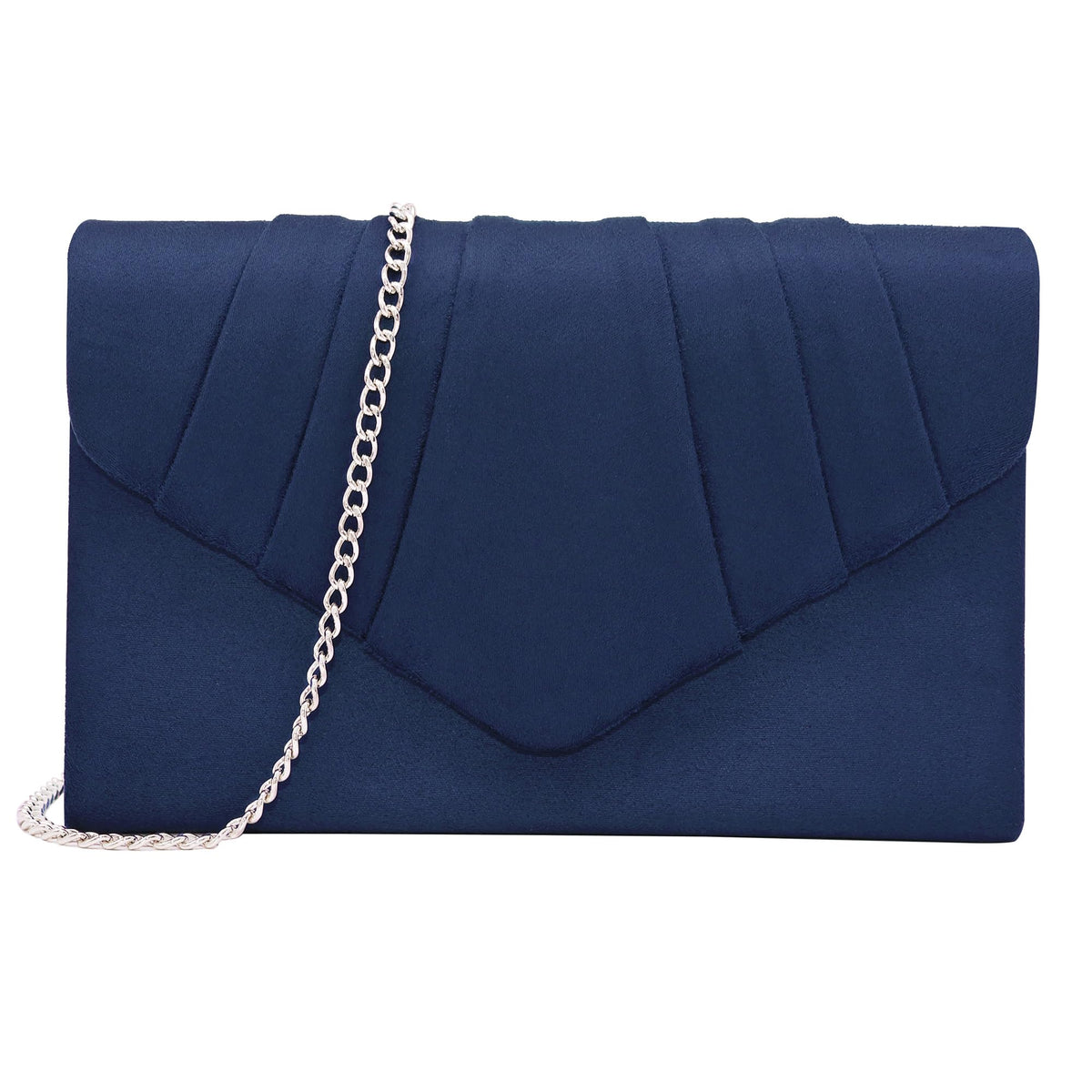 Milisente Women Clutches Velvet Pleated Evening Bag Evenlope Clutch Purse (Navy)