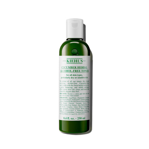Kiehl's Cucumber Herbal Alcohol-Free Toner, Gentle Facial Toner for Dry & Sensitive Skin, Leaves Skin Feeling Fresh, with Cucumber Extract, Paraben-free, Non-drying Formula, Fragrance-free - 8.4 fl oz