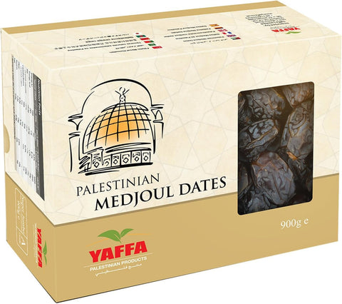 Yaffa Delicious and Juicy Super Jumbo Medjool Dates (Box of 900g) - All Natural, No Added Sugar, Free from Additives, Sustainably Grown and Hand-Picked Palestinian Dates