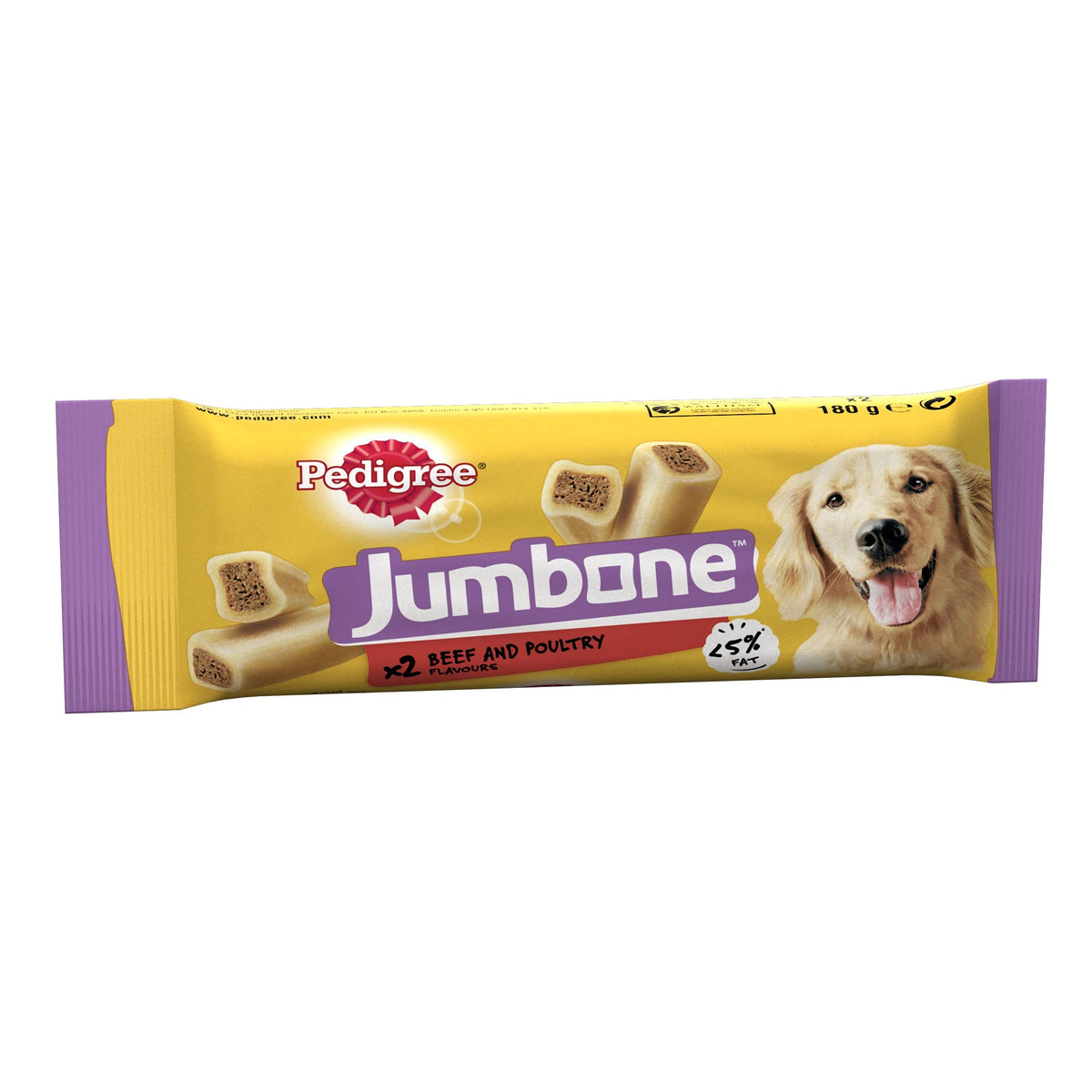 Pedigree Jumbone - Medium dog treats with beef and poultry flavour, 24 Chews - Pack of 12 (12 x 180 g)