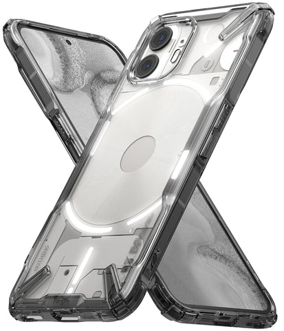Ringke Fusion-X Compatible with Nothing Phone (2) Case, [Anti-Scratch] Clear Hard Back Heavy Duty Shockproof Bumper Phone Cover - Smoke Black