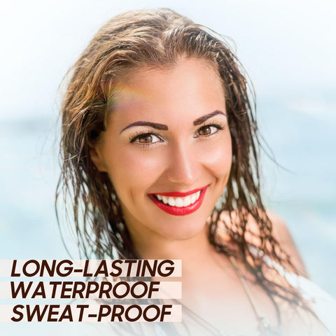 Brow Tattoo Peel Off - Eyebrow Gel Long-Lasting Makeup & Waterproof Eye Brow Pencils, Brow Gel Eyebrow Tattoos with Eyebrow Stencils for Women Create Full Voluminous Brows (Dark Brown)