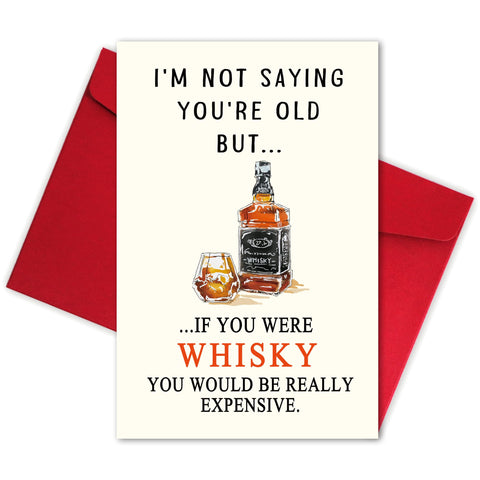 Bewoow Funny Whiskey Birthday Card for Friend, Humorous Birthday Card for Boyfriend Girlfriend, 40th 50th 60th 70th Bday Card for Men Woman