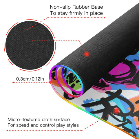 Gay Pride Rainbow Wireless Charging Mouse Pad for Mobile Phone Extra Large Gaming Mousepad with 13 Lighting Modes Keyboard Mat for Gaming MacBook PC Laptop Desk Home Office