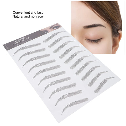 6D Eyebrow Tattoo Sticker Professional Waterproof Eyebrow Transfer Sticker Eyebrow Makeup Tool for Women and Girls (Black)(BLACK-08)