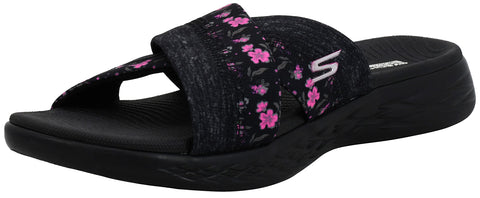 Skechers Women's Performance, On The GO 600 - Blooms Sandal, Black/Hot Pink, 11 M US