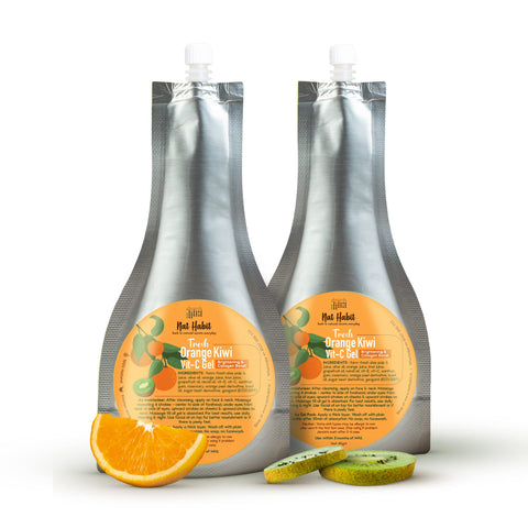 Nat Habit Fresh Orange Kiwi Vit-C Face Gel, Oil Free Moisturizer with Vit-C for Skin Brightening - 80 gm Each (Pack of 2)