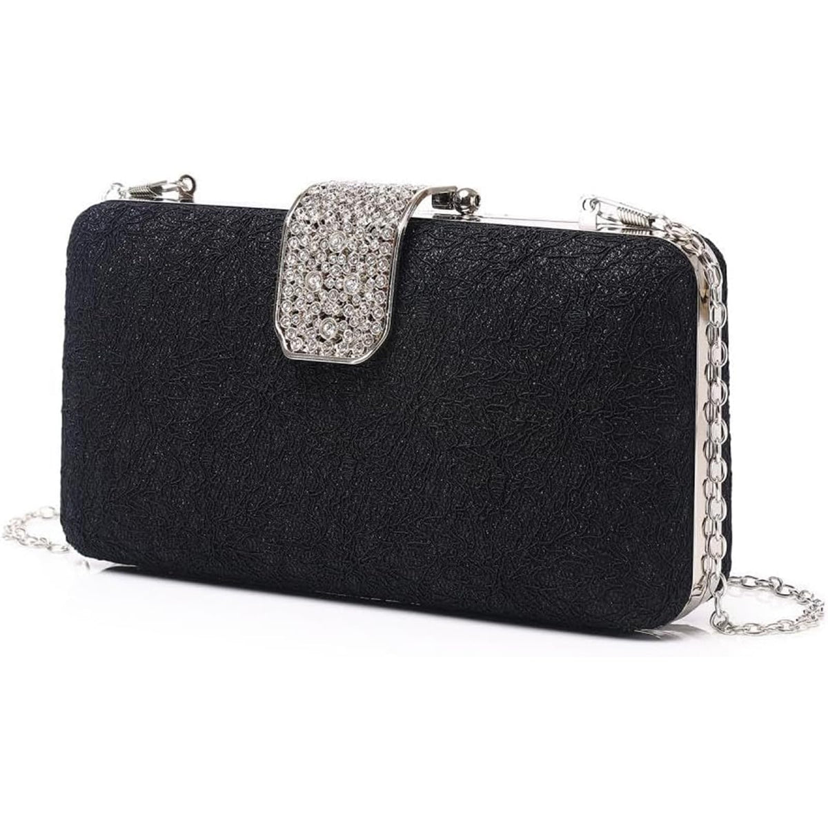 jessie Evening Bags and Clutches, Women's Evening Handbags Rhinestone Cocktail Prom Formal Clutch Purses for Women Evening, Black, One Size