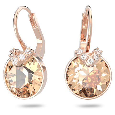 Swarovski Bella Drop Pierced Earrings, with Pink Crystals, Rose-Gold Tone Plated Setting and Clear Crystal PavÃ©, a Part of the Bella Collection