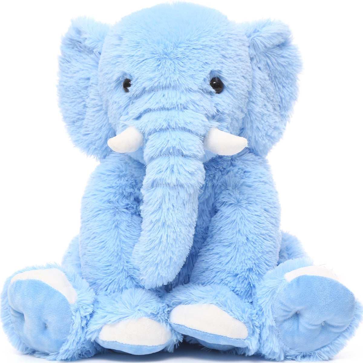 MorisMos Blue Elephant Teddy 50cm, Cuddly Fluffy Plush Elephant Stuffed Animal Soft Toy, Kawaii Birthday Presents for Kids Girls Boys Women Girlfriend Party Decorations
