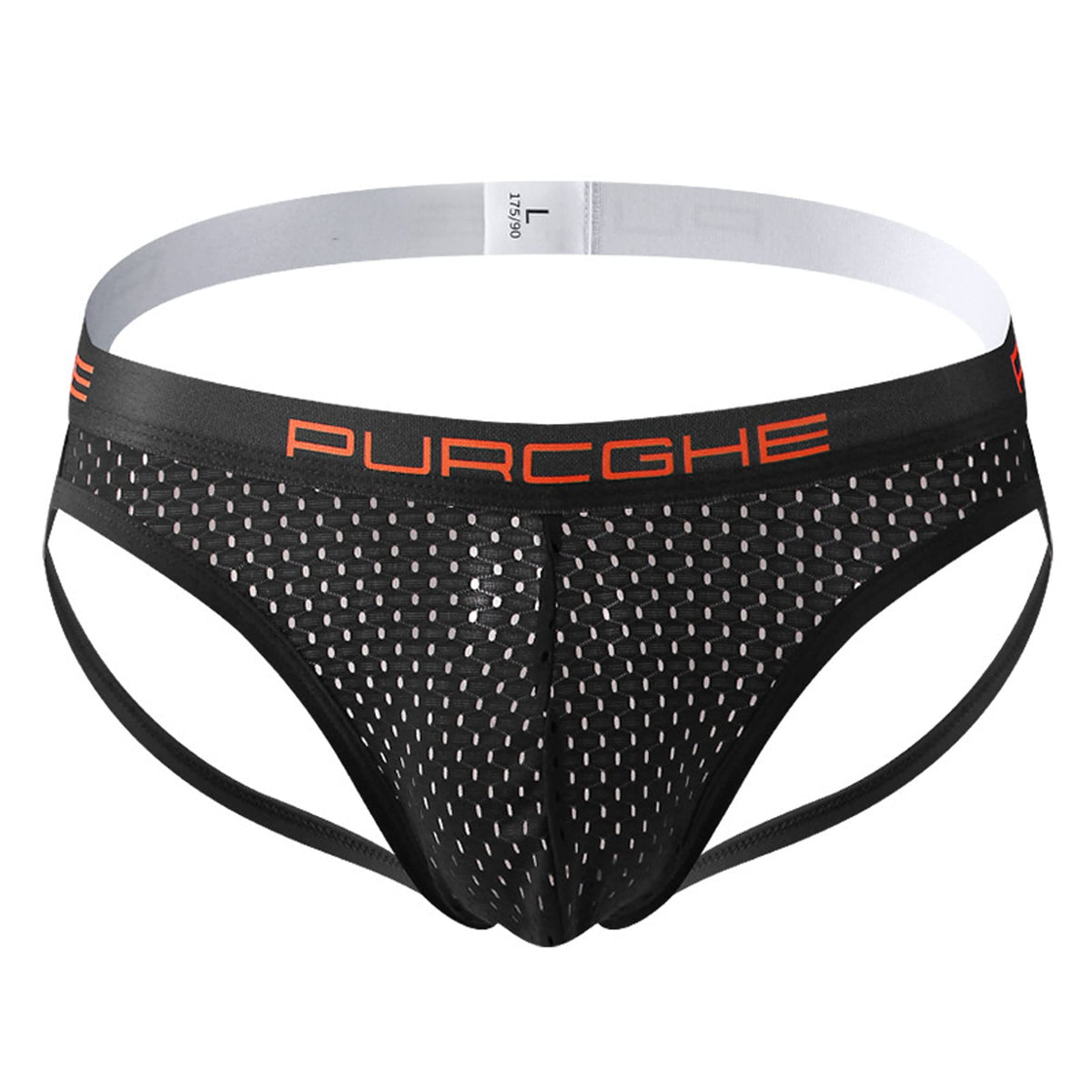 Legou Men's thong underwear sexy mesh breathable panties Black XL