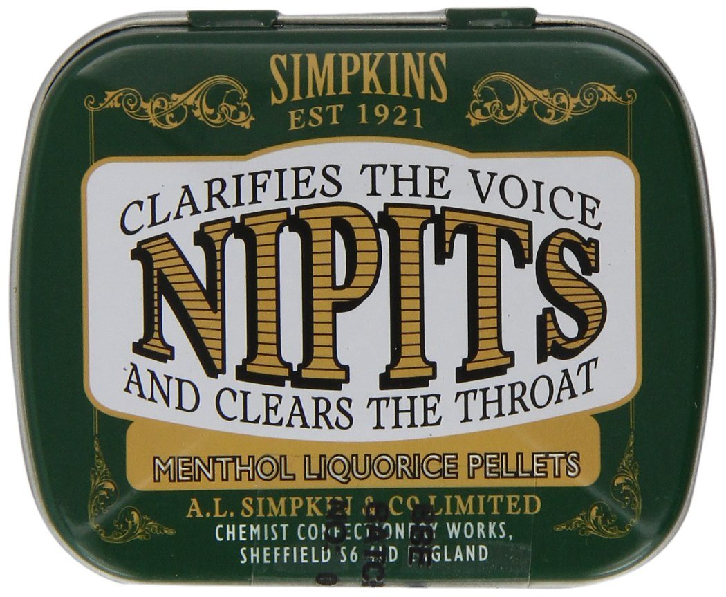 Nipits Liquorice Pellets Menthol Flavour (Imps) Pocket-Size Tins 12 g (Pack of 3)