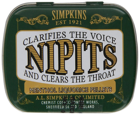 Nipits Liquorice Pellets Menthol Flavour (Imps) Pocket-Size Tins 12 g (Pack of 3)
