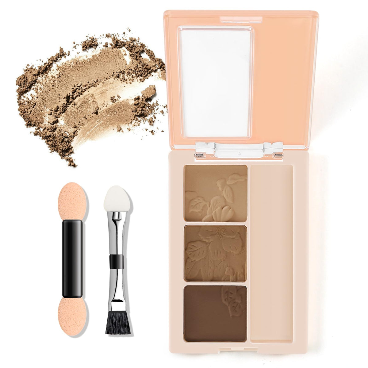 Boobeen Eyebrow Powder Kit -3 Colors Brow Definer, Professional Brow Contour Kit, Eyebrow Makeup Palette for Women Beginners