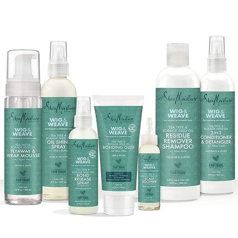 SheaMoisture Bonding Glue for Wig and Weave, Tea Tree Oil, Borage Seed Oil & Aloe Vera, Secure Wig Glue for Wigs & Hair Pieces, 2 Pack of 6.3 Fl Oz Ea