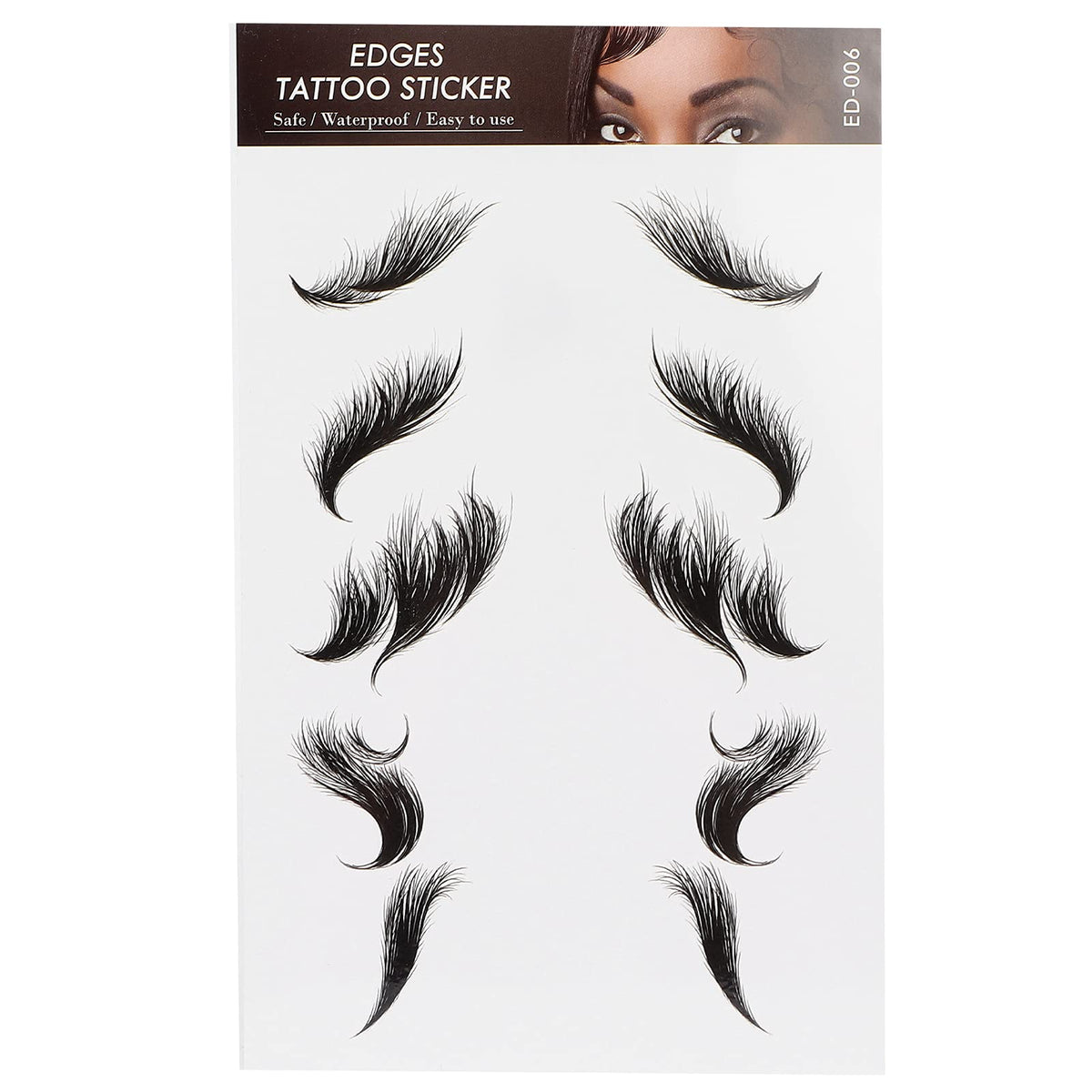 Hair Edges Tattoo Stickers Fashion Temporary Tattoos Edges for Hair DIY Waterproof Long Lasting Fake Hairline Sticker for Women Girls(ED-06)