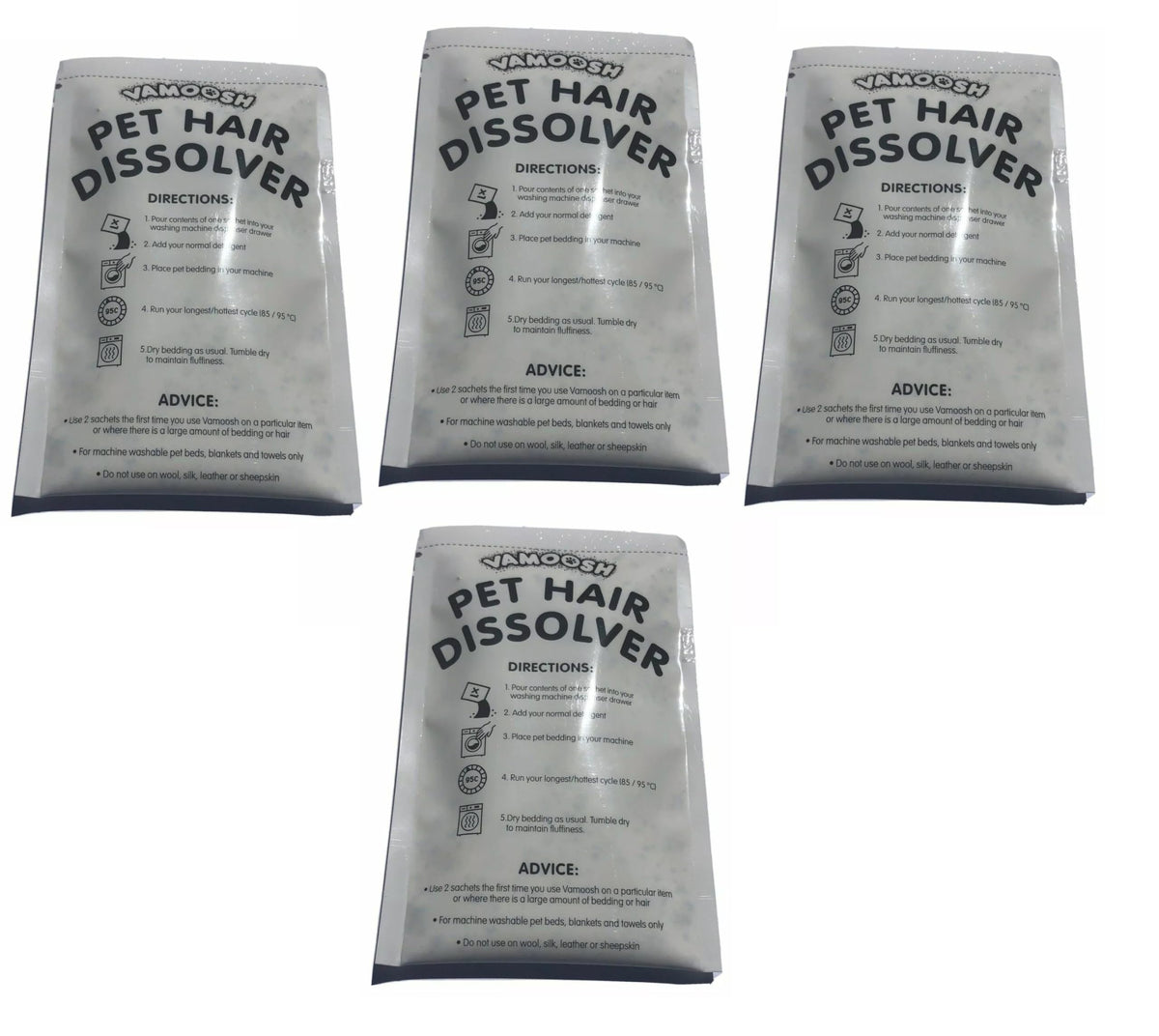 Vamoosh Pet Hair Dissolver Pouch, Pack of 4