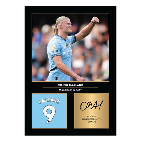 Icons Wall Art Erling Haaland Signed A4 Printed Photo Picture Display Gift For Manchester City Fans Digitally Reproduced Signature Unframed