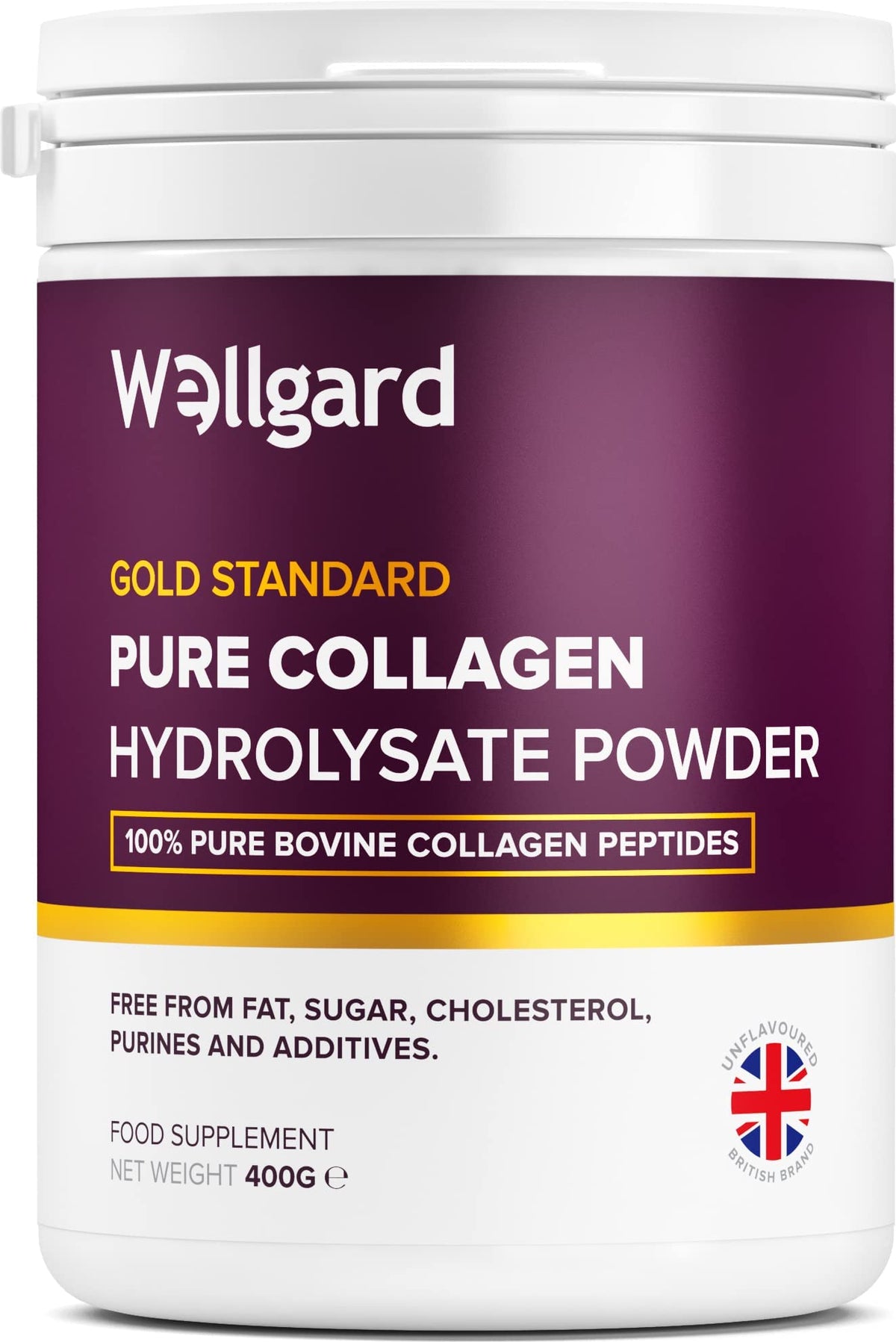 Collagen Powder, Gold Standard Bovine Collagen Peptides Powder by Wellgard - High Levels of The 8 Essential Amino Acids, Collagen Supplements, Halal & Kosher, Made in UK