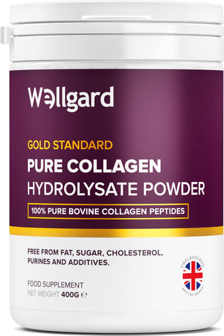 Collagen Powder, Gold Standard Bovine Collagen Peptides Powder by Wellgard - High Levels of The 8 Essential Amino Acids, Collagen Supplements, Halal & Kosher, Made in UK