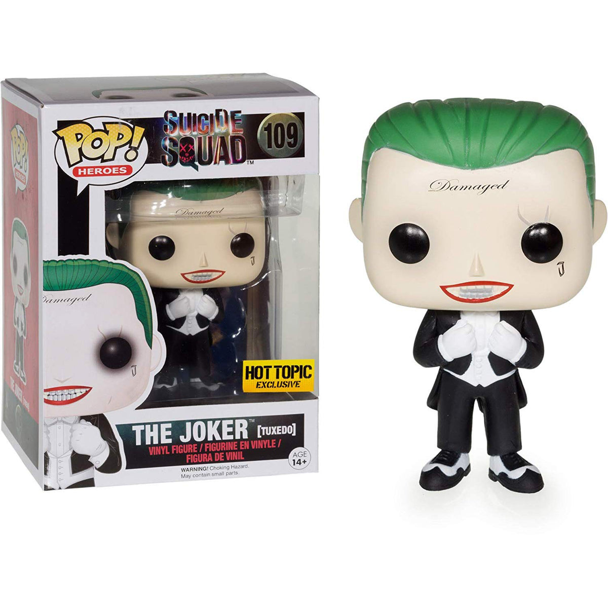 Funko The Joker (Hot Topic Exclusive): Suicide Squad x POP! Heroes Vinyl Figure & 1 POP! Compatible PET Plastic Graphical Protector Bundle [#109 / 08662 - B]