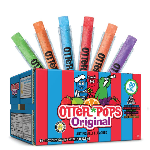 Otter Pops Freezer Bars, Fat Free Ice Pops, Original Flavors (80ct - 1oz bars)