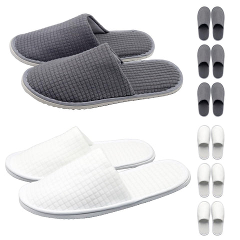 HJORZMM Disposable Slippers for Guests, 8 Pairs SPA Slippers, Non Slip Hotel Slippers Polar Fleece, Washable Reusable Slippers for Hotel, Guest,Travel, Bride, Women and Men