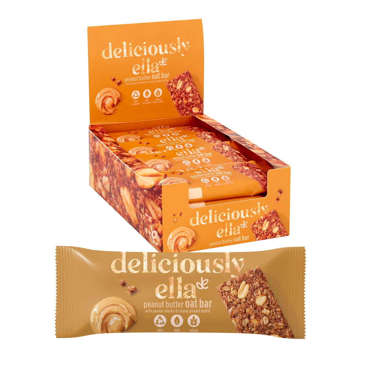 Deliciously Ella - Peanut Butter Oat Bar, Gluten-Free, Vegan Friendly, Healthy Snack, 50g (16 bars)ÃƒÆ’Ã†â€™Ãƒâ€ Ã¢â‚¬â„¢ÃƒÆ’Ã¢â‚¬Å¡Ãƒâ€šÃ‚Â¢ÃƒÆ’Ã†â€™Ãƒâ€šÃ‚Â¢ÃƒÆ’Ã‚Â¢ÃƒÂ¢Ã¢â‚¬Å¡Ã‚Â¬Ãƒâ€¦Ã‚Â¡ÃƒÆ’Ã¢â‚¬Å¡Ãƒâ€šÃ‚Â¬ÃƒÆ’Ã†â€™ÃƒÂ¢Ã¢â€šÂ¬Ã…Â¡ÃƒÆ’Ã¢â‚¬Å¡Ãƒâ€šÃ‚Â¦