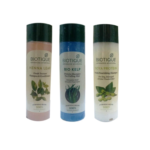 1 HEENA LEAF SHAMPOO & CONDITIONER 190ML +1 BIO KELP PROTEIN SHAMPOO 190ML+ 1 SOYA PROTEIN FRESH NOURISHING SHAMPOO