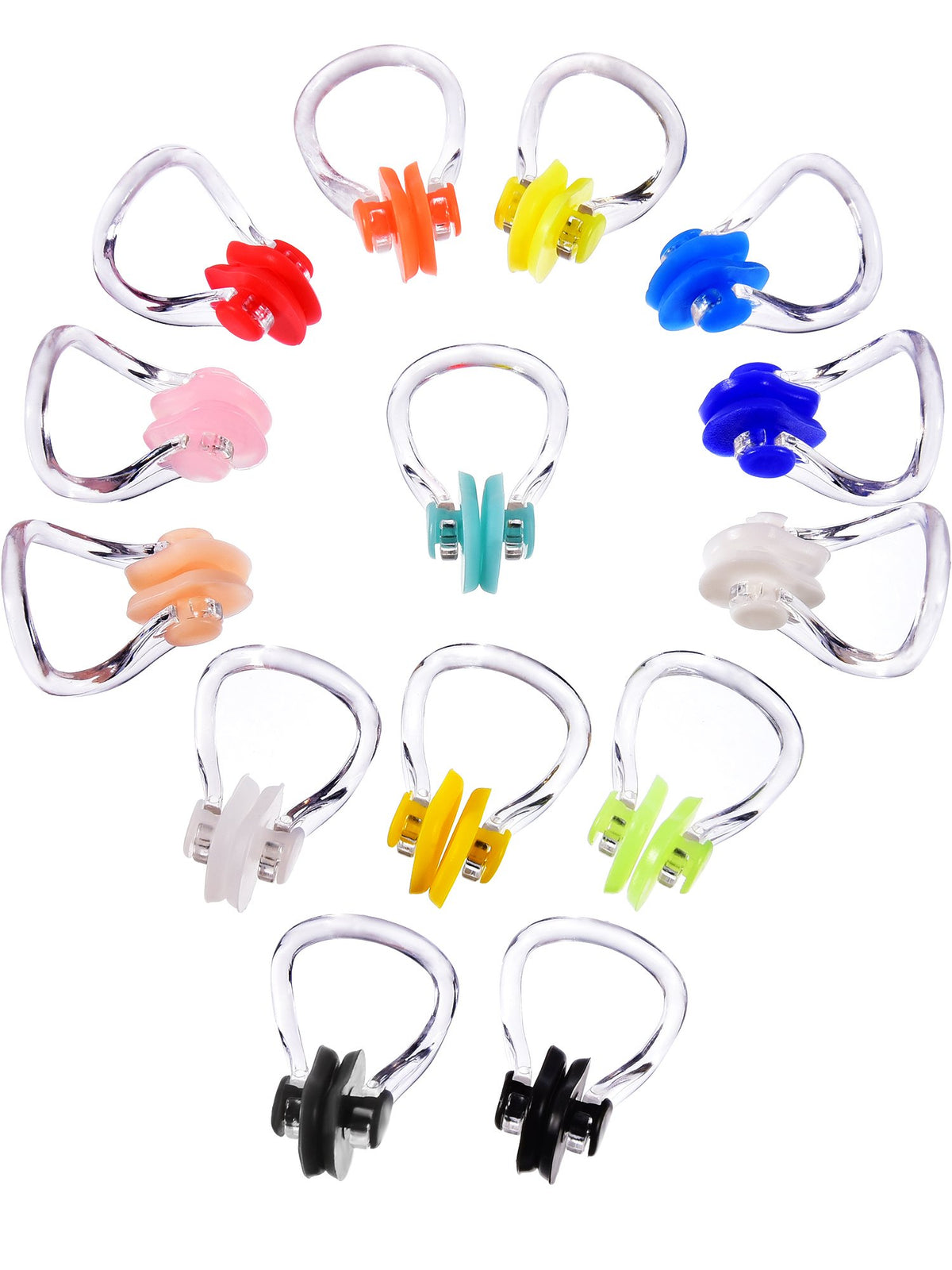 Hicarer 14 Pieces Nose Clip Swimming Nose Plug Swim Nose Protector for Swimming (14 Colors)