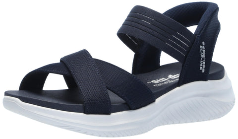 Skechers Women's Ultra Flex 3.0-Never Netter Hands Free Slip-Ins Sandal, Navy, 8