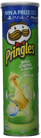 Pringles Sour Cream and Onion Potato Crisps, 200 g, (Pack of 19)