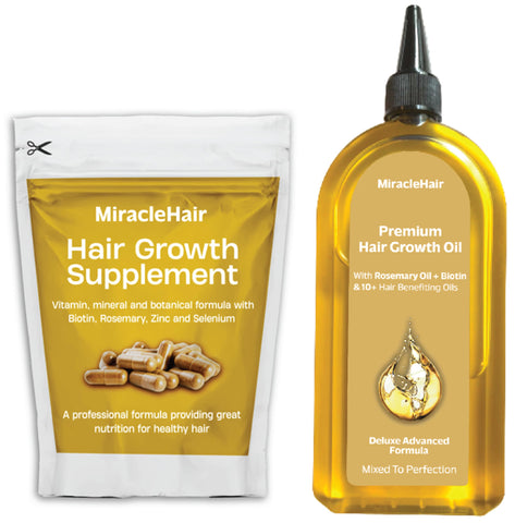 Premium Hair Growth Oil XL 170ml - Rosemary, Biotin, Jojoba, Castor, Coffee, Almond, Argan, Baobab, Peppermint, Ginger & Tea Tree Oil - Hair Growth & Thickening & Loss Prevention - UK Based Brand