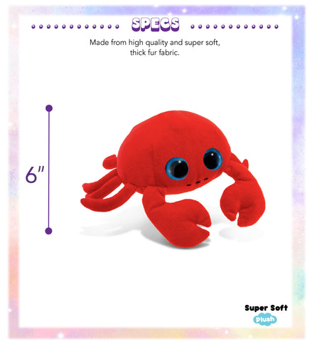 DolliBu Plush Crab Stuffed Animal - Soft Huggable Big Eyes Red Crab, Adorable Marine Life Playtime Crab Plush Toy, Cute Sea Life Cuddle Gift for Kids & Adults - 6 Inch