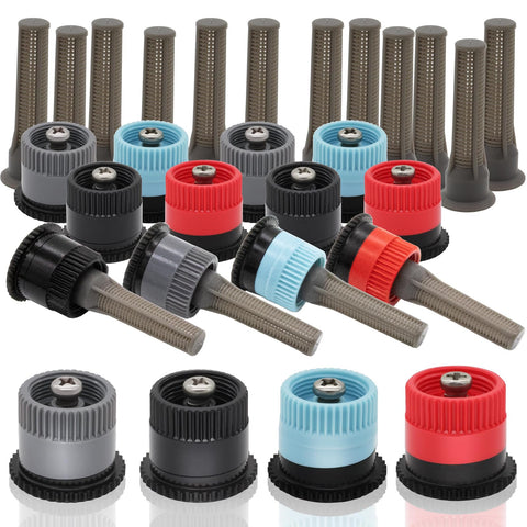 16Pcs Variable Arc Nozzle Replacement Pop Up Sprinkler Heads for Hunter, RainBird, Adjustable Irrigation Nozzle High Efficiency Orbit Pop-Up Sprinkler Heads for Garden Lawn (6AN, 10AN, 15AN, 17AN)
