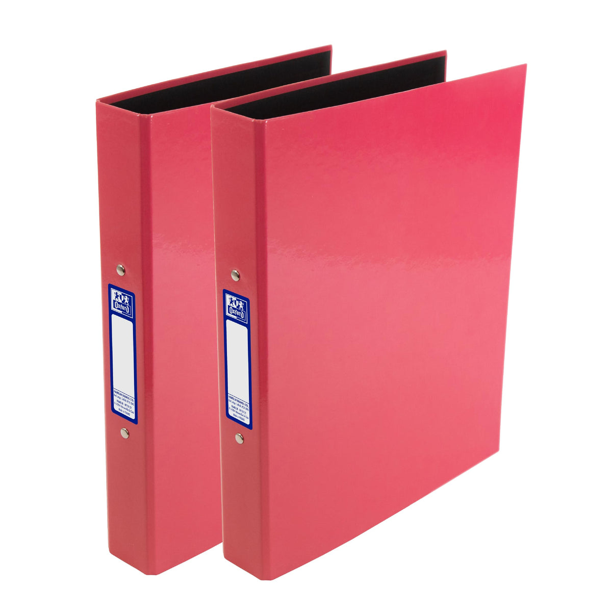 Oxford Premium A4 Ring Binders, Pink 2 Pack Folders