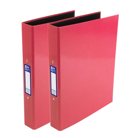 Oxford Premium A4 Ring Binders, Pink 2 Pack Folders