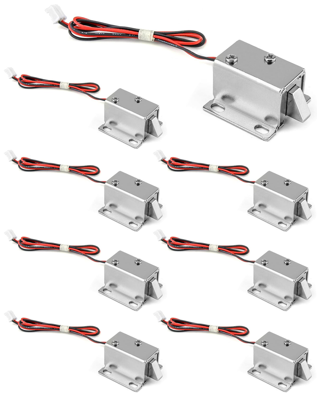 QWORK Electromagnetic Solenoid Lock, 8 Pcs Mini Door Drawer Tongue Down DC 12V Slim Design Assembly for Cabinet Door Drawer Safety Lock